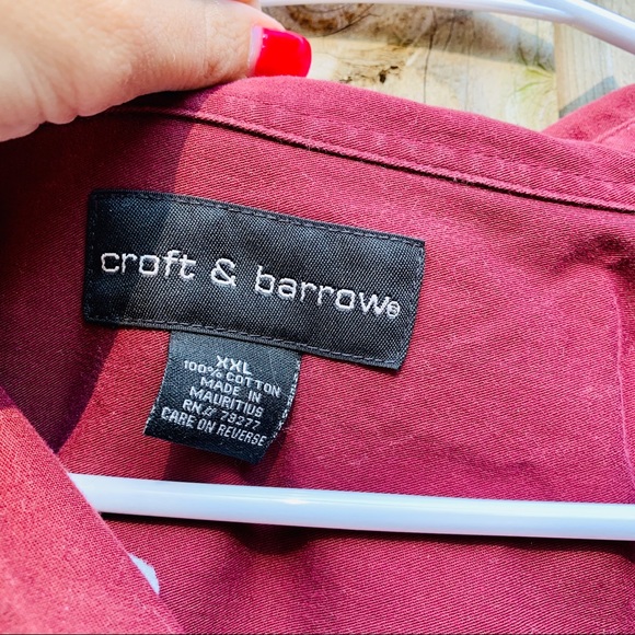 Men’s Red Croft & Barrow button up polo - Picture 3 of 3